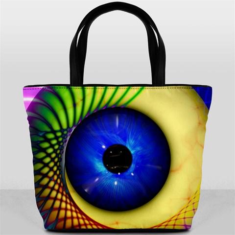 Eerie Psychedelic Eye Bucket Handbag from ArtsNow.com Back