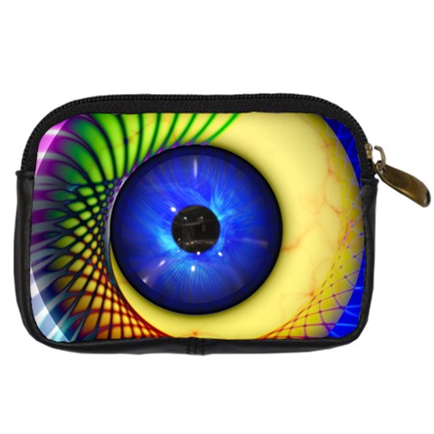 Eerie Psychedelic Eye Digital Camera Leather Case from ArtsNow.com Back