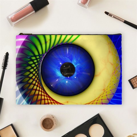 Eerie Psychedelic Eye Cosmetic Bag (Large) from ArtsNow.com Front