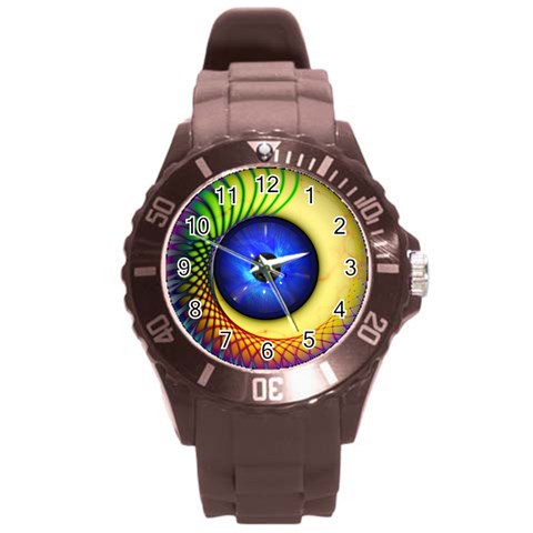 Eerie Psychedelic Eye Plastic Sport Watch (Large) from ArtsNow.com Front