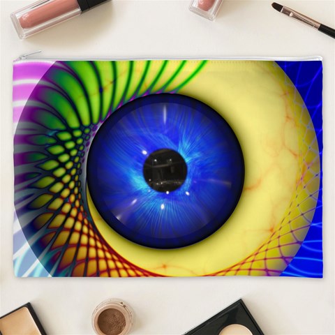 Eerie Psychedelic Eye Cosmetic Bag (XXXL) from ArtsNow.com Front