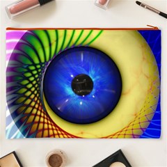 Eerie Psychedelic Eye Cosmetic Bag (XXXL) from ArtsNow.com Back