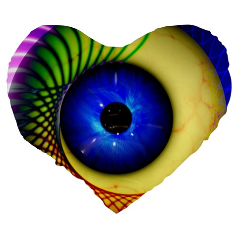 Eerie Psychedelic Eye 19  Premium Heart Shape Cushion from ArtsNow.com Back