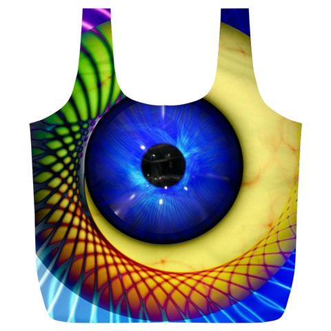 Eerie Psychedelic Eye Reusable Bag (XL) from ArtsNow.com Back