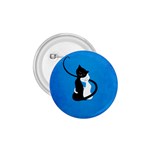 Blue White And Black Cats In Love 1.75  Button