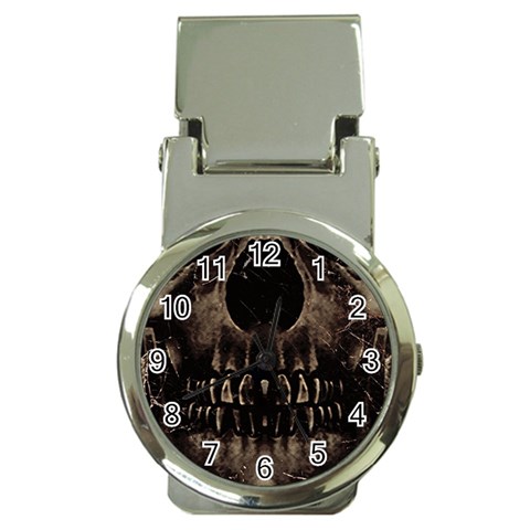 Skull Poster Background Money Clip with Watch from ArtsNow.com Front