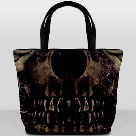 Skull Poster Background Bucket Handbag from ArtsNow.com Back