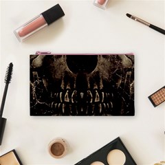 Skull Poster Background Cosmetic Bag (Small) from ArtsNow.com Front