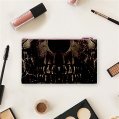 Skull Poster Background Cosmetic Bag (Small) from ArtsNow.com Back