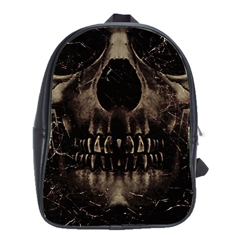 Skull Poster Background School Bag (Large) from ArtsNow.com Front