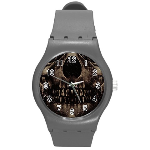 Skull Poster Background Plastic Sport Watch (Medium) from ArtsNow.com Front