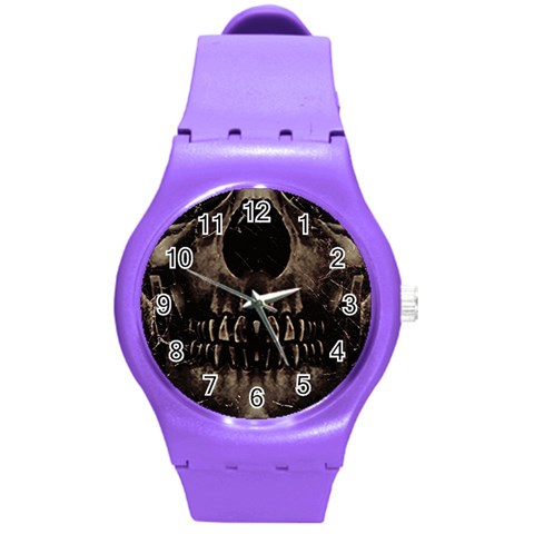 Skull Poster Background Plastic Sport Watch (Medium) from ArtsNow.com Front