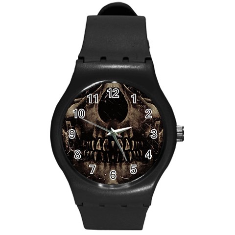 Skull Poster Background Plastic Sport Watch (Medium) from ArtsNow.com Front