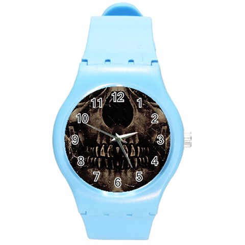 Skull Poster Background Plastic Sport Watch (Medium) from ArtsNow.com Front