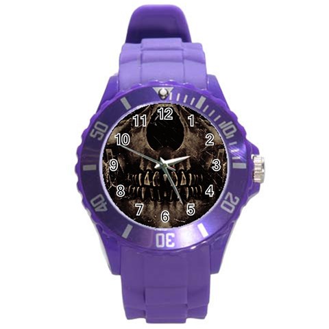 Skull Poster Background Plastic Sport Watch (Large) from ArtsNow.com Front