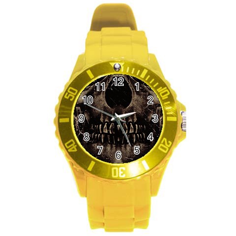 Skull Poster Background Plastic Sport Watch (Large) from ArtsNow.com Front