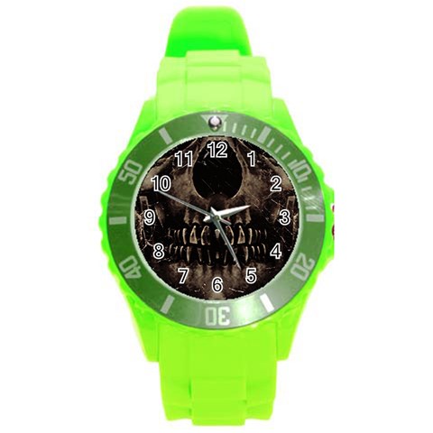 Skull Poster Background Plastic Sport Watch (Large) from ArtsNow.com Front