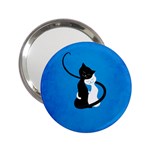 Blue White And Black Cats In Love Handbag Mirror (2.25 )