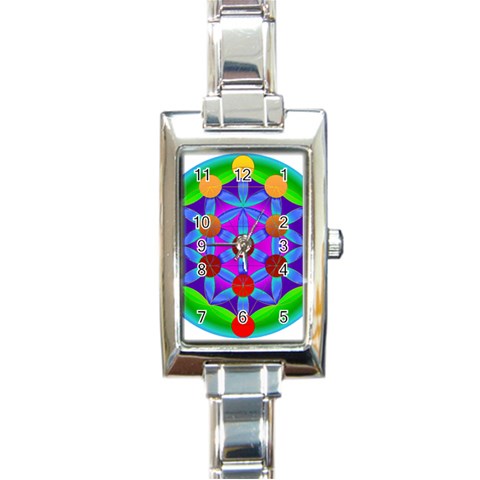 Life Tree Rectangular Italian Charm Watch from ArtsNow.com Front