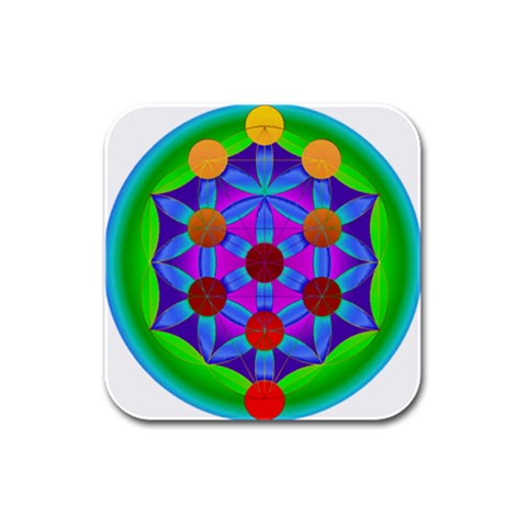 Life Tree Rubber Square Coaster (4 pack) from ArtsNow.com Front