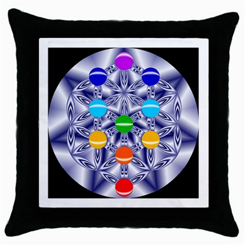 Life Tree Throw Pillow Case (Black) from ArtsNow.com Front