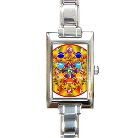 Life Tree Rectangular Italian Charm Watch from ArtsNow.com Front