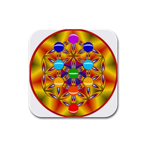 Life Tree Rubber Square Coaster (4 pack) from ArtsNow.com Front