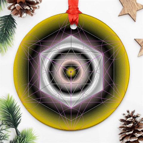 Metatrons Cube Ornament (Round) from ArtsNow.com Front