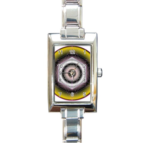 Metatrons Cube Rectangular Italian Charm Watch from ArtsNow.com Front