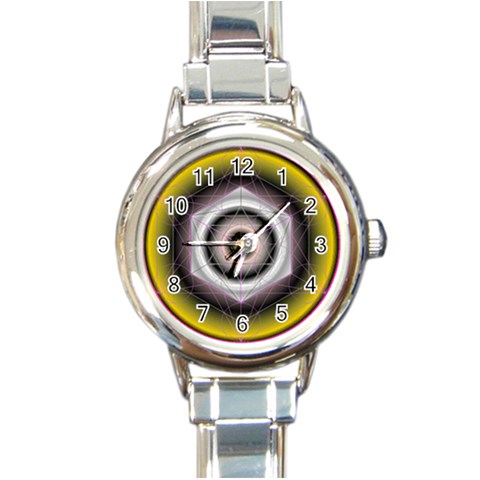 Metatrons Cube Round Italian Charm Watch from ArtsNow.com Front