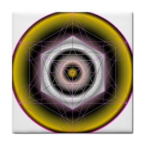 Metatrons Cube Tile Coaster from ArtsNow.com Front