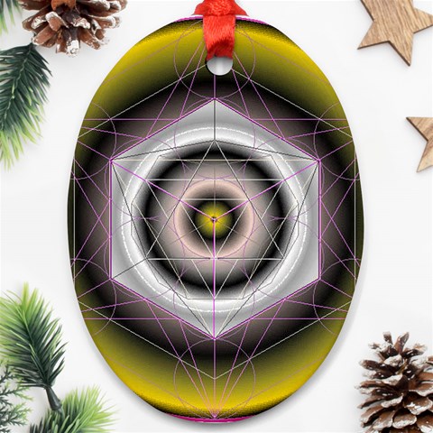 Metatrons Cube Ornament (Oval) from ArtsNow.com Front