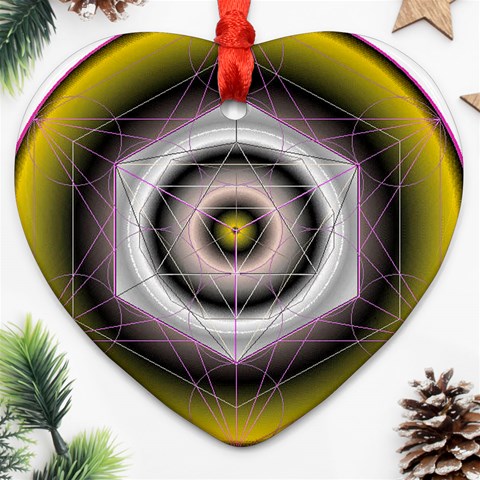 Metatrons Cube Ornament (Heart) from ArtsNow.com Front