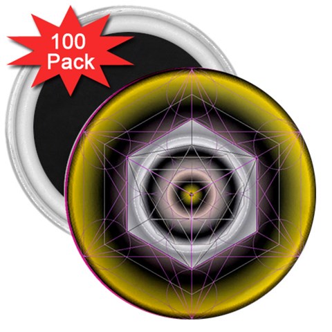 Metatrons Cube 3  Magnet (100 pack) from ArtsNow.com Front