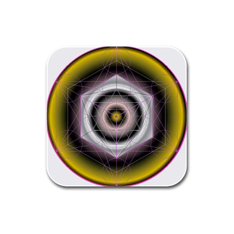 Metatrons Cube Rubber Square Coaster (4 pack) from ArtsNow.com Front