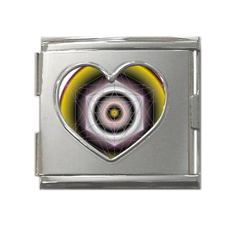 Metatrons Cube Mega Link Heart Italian Charm (18mm) from ArtsNow.com Front