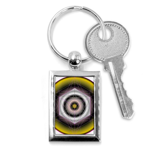 Metatrons Cube Key Chain (Rectangle) from ArtsNow.com Front