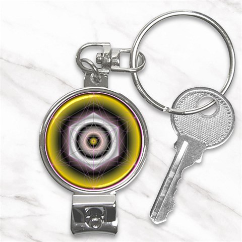 Metatrons Cube Nail Clippers Key Chain from ArtsNow.com Front