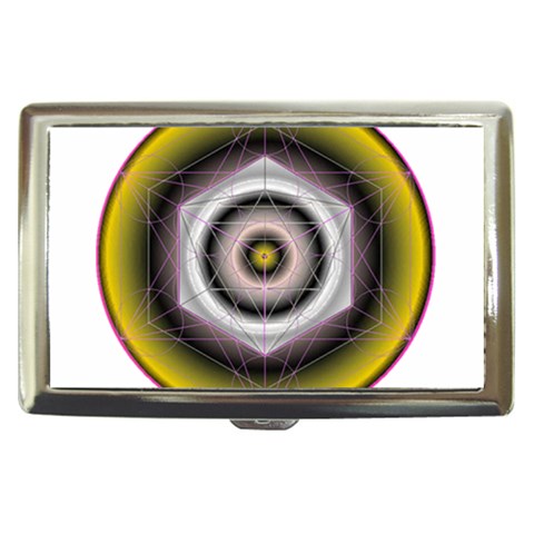 Metatrons Cube Cigarette Money Case from ArtsNow.com Front