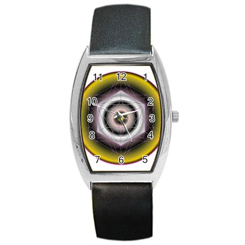 Metatrons Cube Barrel Style Metal Watch from ArtsNow.com Front