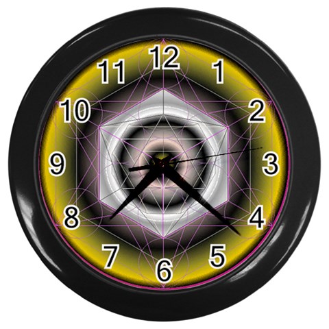 Metatrons Cube Wall Clock (Black) from ArtsNow.com Front