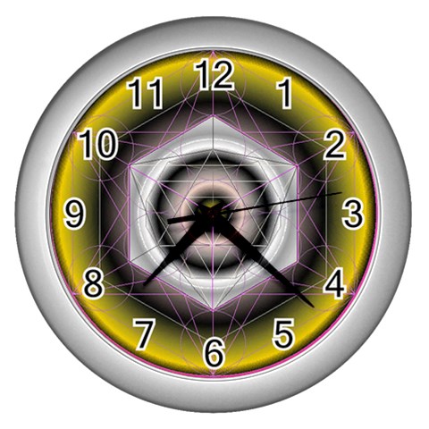 Metatrons Cube Wall Clock (Silver) from ArtsNow.com Front