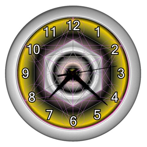 Metatrons Cube Wall Clock (Silver) from ArtsNow.com Front