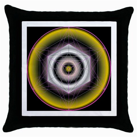 Metatrons Cube Throw Pillow Case (Black) from ArtsNow.com Front