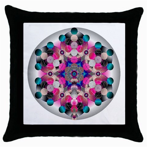 Music Harmonics Throw Pillow Case (Black) from ArtsNow.com Front