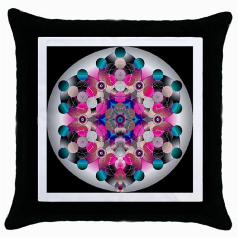 Music Harmonics Throw Pillow Case (Black) from ArtsNow.com Front