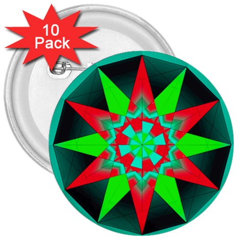 Polarity 3  Button (10 pack) from ArtsNow.com Front