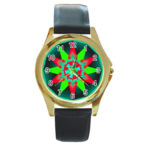 Polarity Round Gold Metal Watch from ArtsNow.com Front