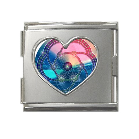 Remembrance Mega Link Heart Italian Charm (18mm) from ArtsNow.com Front