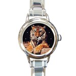 Bengal Tiger Round Italian Charm Watch